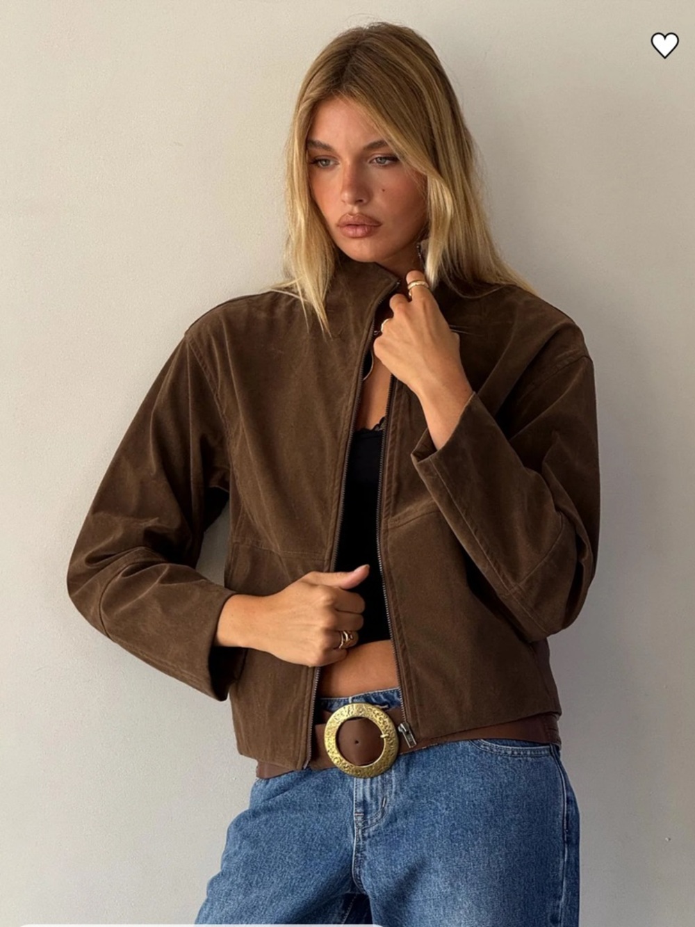 NWOT Princess Polly Brown Faux Suede Jessalynn Jacket